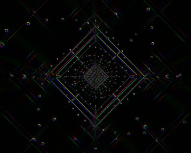 Neon Tunnel 5:4 Industrial 60fps VJ Loop Screensaver - Nested Diamond Vortex