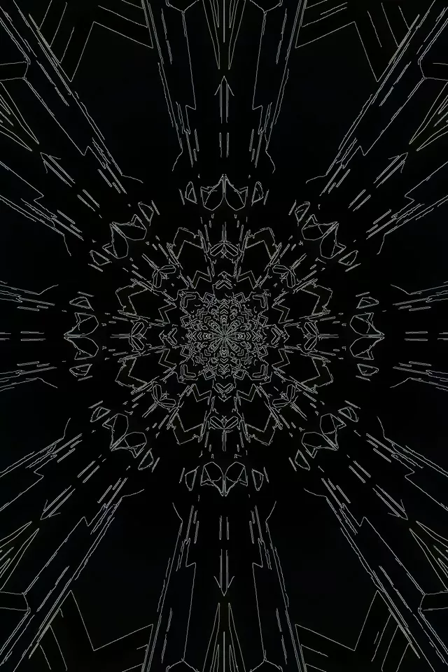 Neon Tunnel Black Mandala 60fps 2:3 Photo Portrait Screensaver PC Vj Loop