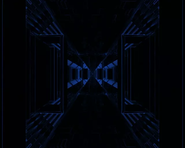 Tunel Neon Albastru Circuit VJLoops 5:4 Industrial 60fps Screensaver