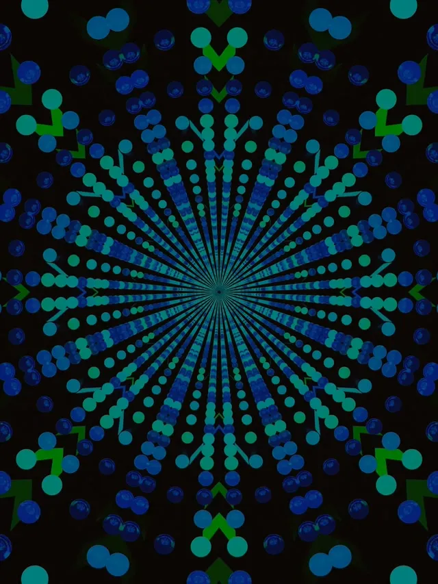 Túnel de Neón Mandala de Puntos Verde Azulado VJ Loop 3:4 iPad Portrait 60fps Salvapantallas
