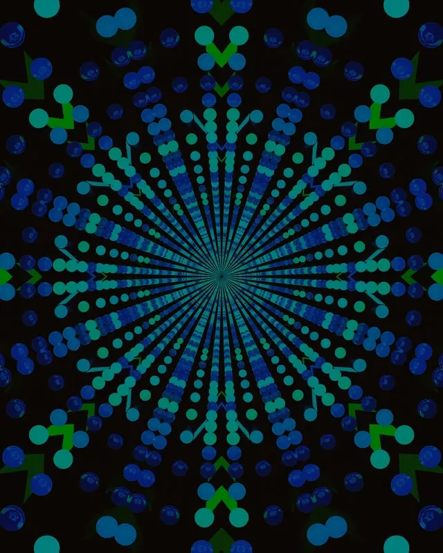 Neonowy Tunel Turkusowy Kropka Mandala Wybuch VJ Loop 4:5 Instagram 60fps Wygaszacz Ekranu