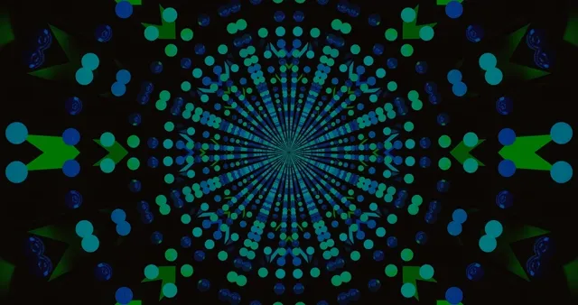 Neon Tunnel Blue Green Dots Screensaver 4K UHD 60fps Vj Loop