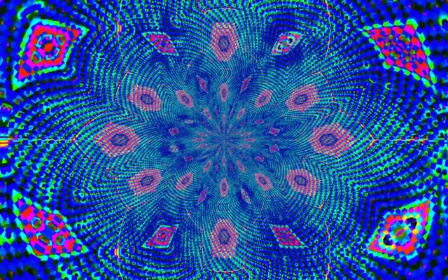 Neon Tunnel Blue Hex Vortex Vj Loop 60fps 16:10 macbook Screensaver