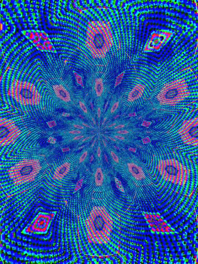 Neon Tunnel Blue Spiral Bloom VJ Loop 60fps Screensaver 3:4 iPad Portrait