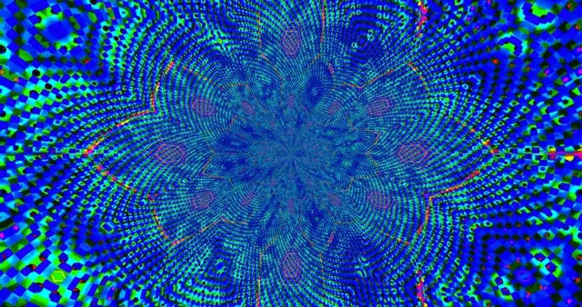 Neon Tunnel Blue Green Kaleidoscope Screensaver 4k uhd 60fps VJ Loop