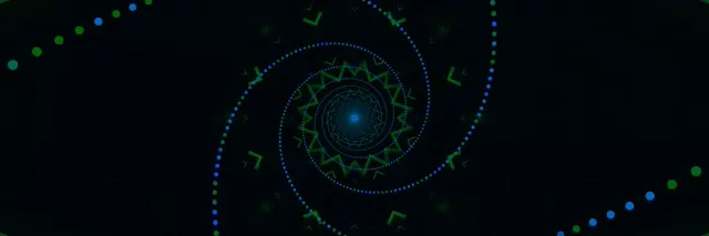 ネオントンネルブルーグリーンスパイラルスクリーンセーバー 3:1 トリプルワイド 60fps VJLoops