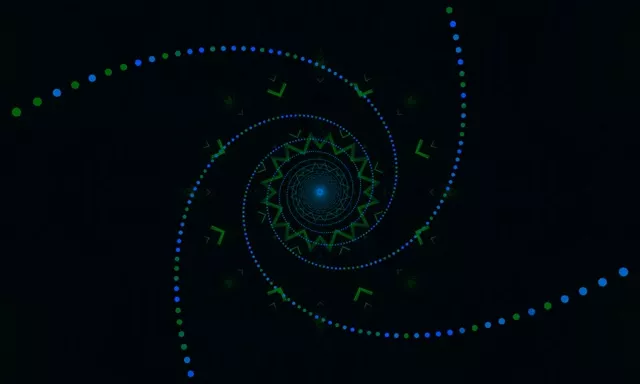 Tunel Neon Spirală Albastru Verde Screensaver 5:3 Wide 60fps VJ Loop