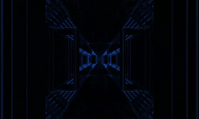 Neon Tunel Modra Mreža VJLoops 5:3 Wide 60fps Ohranjevalnik Zaslona