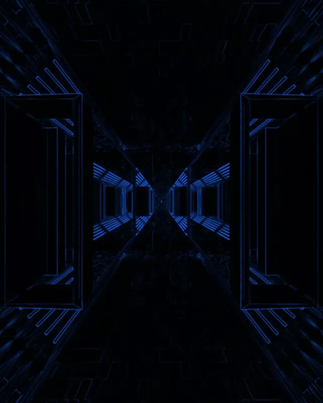 Neon Tunel Plava Mreža VJ Loop 60fps 4:5 Instagram Screensaver