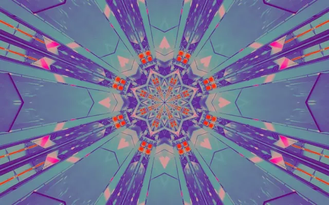 Neon Tunnel Kaleidoscope Star Burst VJ Loop 60fps 16:10 MacBook Screensaver