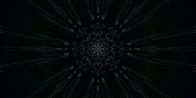 Neon Tunnel Kaleidoskop Mandala VJ Loop 2:1 Univisium 60fps Skjermsparer