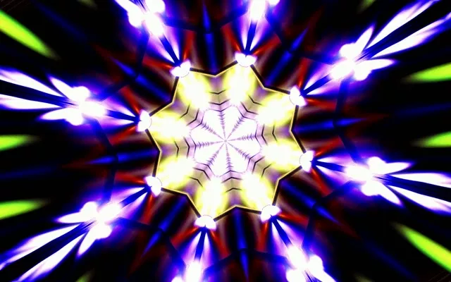 Neon Tunnel Kaleidoscope Burst VJ Loop 60fps 16:10 MacBook Screensaver
