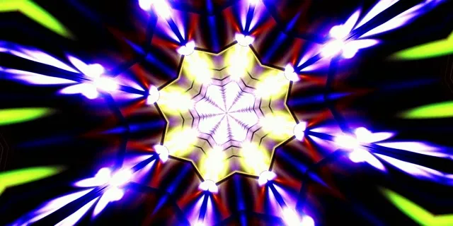 Neon Tunnel Kaleidoscope Burst VJ Loop 2:1 Univisium 60fps Screensaver