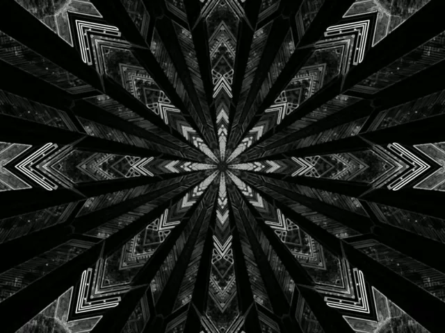 Neónový Tunel Čierno-Biely Geometrický Šetrič Obrazovky 4:3 Classic 60fps VJLoops