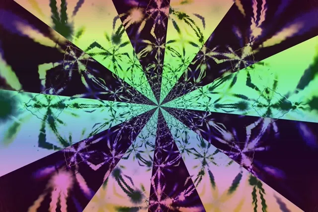 Neonputki Cannabis Kalejdoskooppi VJ Loop 3:2 Surface 60fps Näytönsäästäjä