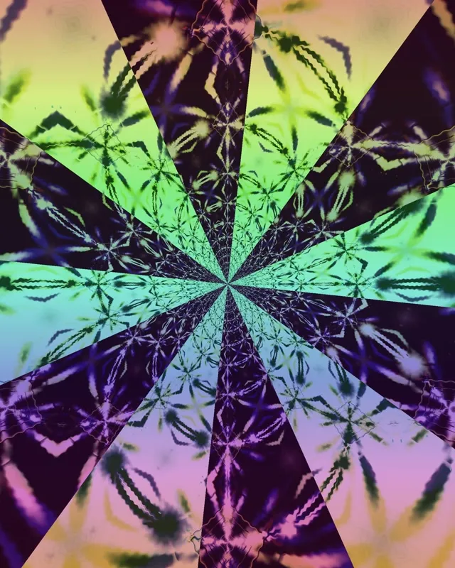 VJLoops Tunnel Neon Caleidoscopio Mandala Cannabis 4:5 Instagram 60fps Screensaver