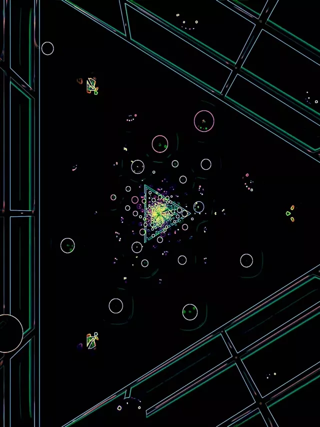 Neon Tünel Daireler Üçgen Ekran Koruyucu 3:4 iPad Portrait 60fps Vj Loop