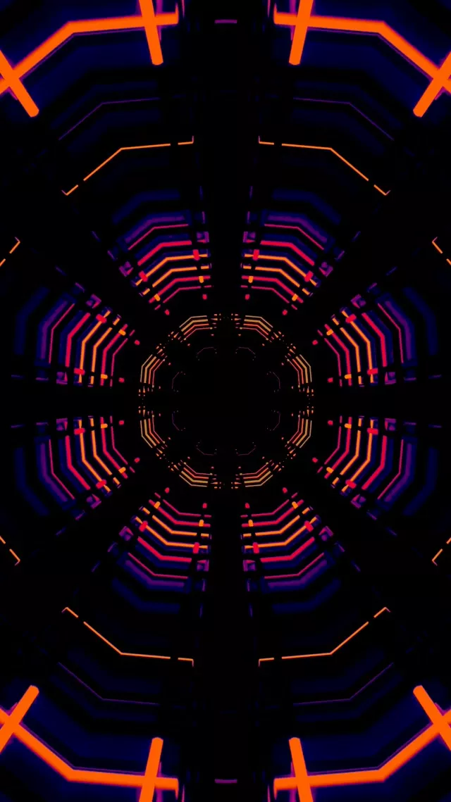 Neon Tunnel Circuit Grid Vj Loop 9:16 Reels 60fps Screensaver