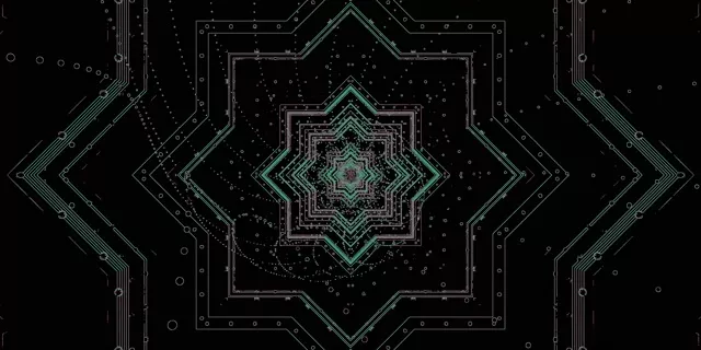 Neon Tunnel Circuit Star 60fps 2:1 Univisium Screensaver VJ Loop