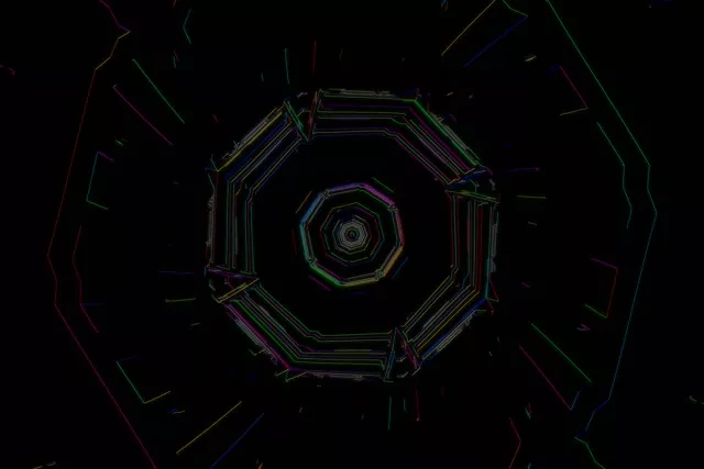 Neon Alagút Koncentrikus Nyolcszög Örvény | 3:2 Surface 60fps VJLoops Képernyővédő