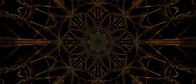 Neon Tunnel Copper Green Mandala Screensaver 21:9 Ultrawide 60fps VJ Loop