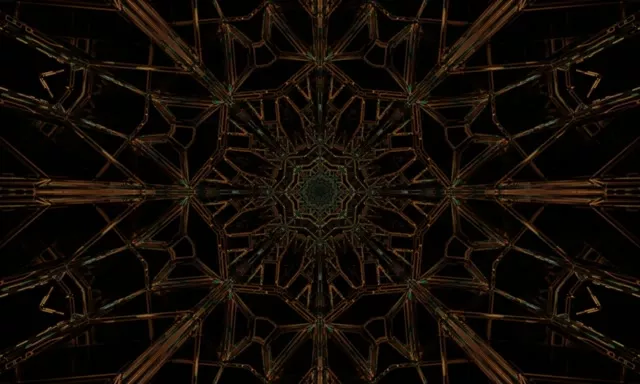 Tunel Neon Cupru Mandala Screensaver 5:3 Wide 60fps VJ Loop