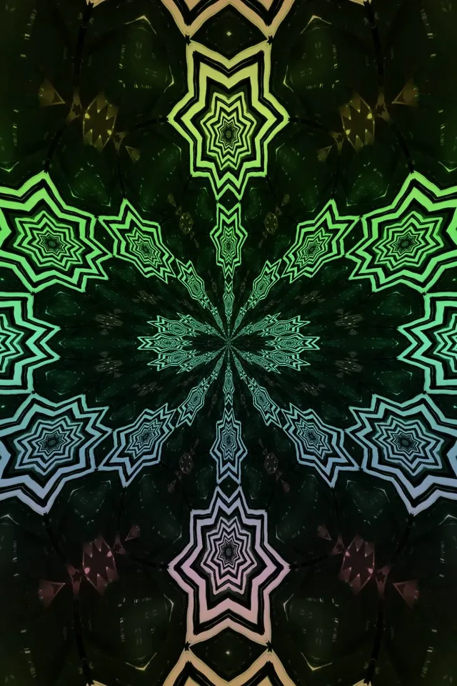 Neon Tunel Fraktal Izar Kaleidoskopioa 2:3 Photo Portrait 60fps Pantaila-babeslea Vj Loop