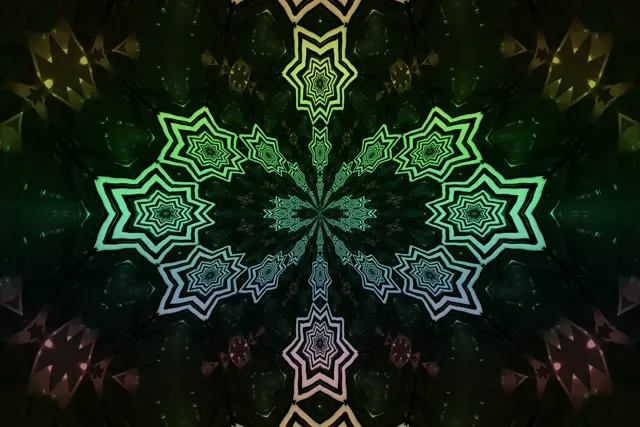 Неонова Тунель Фрактальна Зірка Мандала VJ Loop 3:2 Surface 60fps Заставка