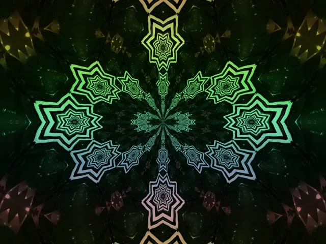 Tunnel al Neon Caleidoscopio Stella 4:3 Classico 60fps Screensaver VJ Loop