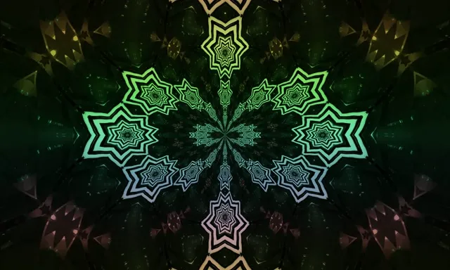 Neonowy Tunel Kalejdoskop Wybuch Gwiazdy 5:3 Wide 60fps Wygaszacz Ekranu Vj Loop