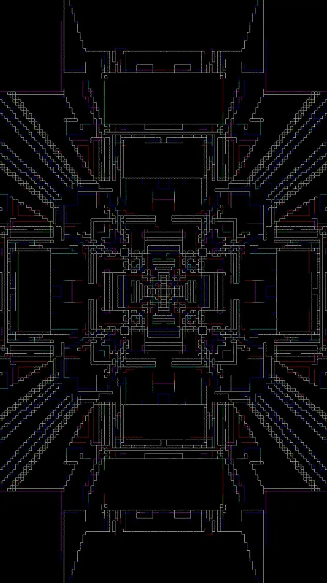 Neon Tunnel Fraktal Gitter VJ Loop 9:16 Reels 60fps Pauseskærm