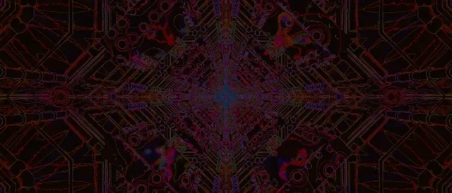 Neon Tunnel Red Circuit Kaleidoscope Vj Loop 21:9 Ultrawide 60fps Screensaver