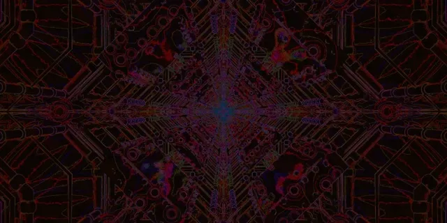 Neontunnel Cyberpunk Krets Kaleidoskop VJ Loop 2:1 Univisium 60fps Skjermsparer