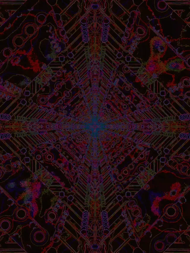 อุโมงค์นีออน แดงไซเบอร์ มันดาลา VJLoops 3:4 iPad Portrait 60fps เซฟสกรีน