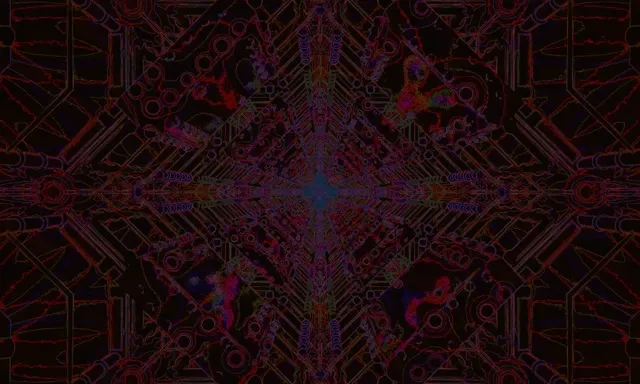 Túnel Neon Vermelho Fractal Caleidoscópio 5:3 Wide 60fps Protetor de Tela VJ Loop