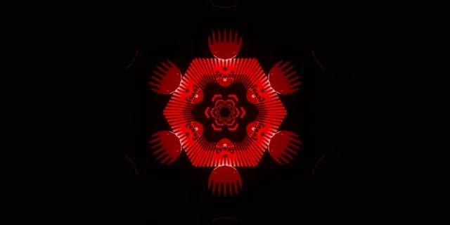 Fraktal Hex Kaleidoskop Neon Tunnel Vj Loop 2:1 Univisium 60fps Screensaver