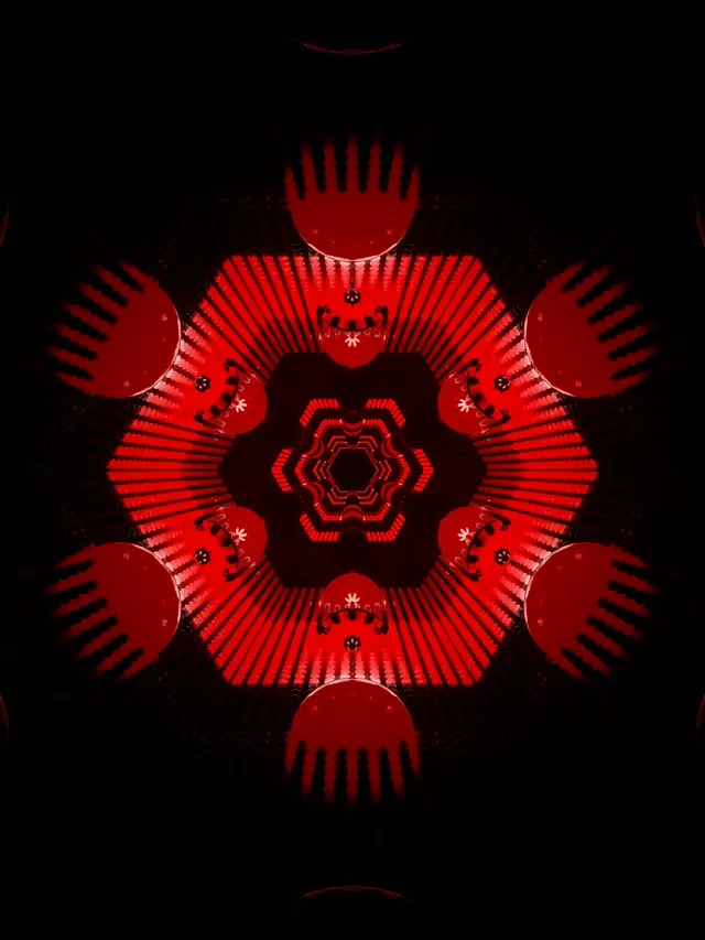 Neon Tunnel Fraktal Kaleidoskop Burst 3:4 iPad Portrait 60fps Screensaver Vj Loop