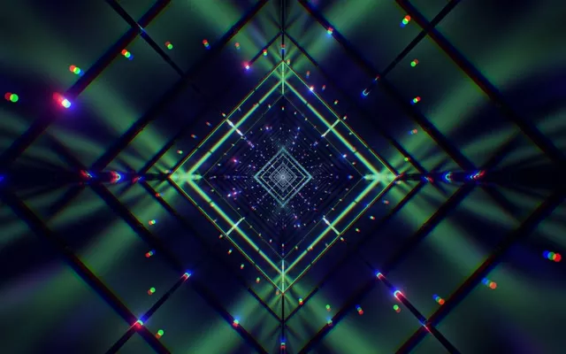 Neon Tunnel Diamond Grid VJ Loop 60fps 16:10 MacBook Screensaver