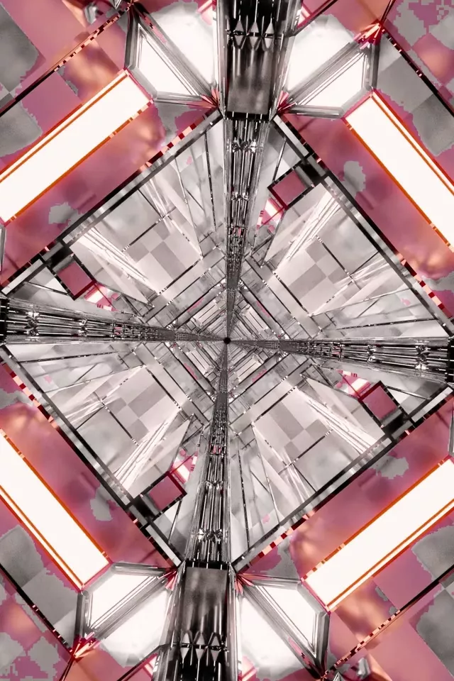 Neon Tunnel Almasi Kaleidoscope VJLoops 2:3 Picha Portrait 60fps Screensaver