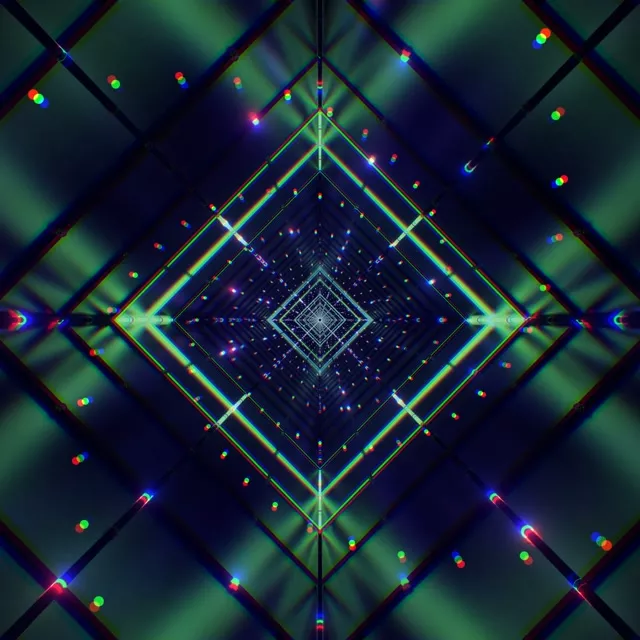 Neon Tunnel Diamond Vortex VJ Loop 1:1 Square 60fps Screensaver