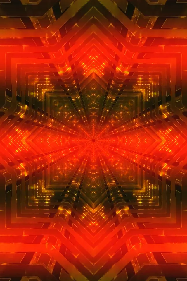 Неоновий тунель вогняна зірка калейдоскоп VJ Loop 2:3 фото портрет 60fps заставка