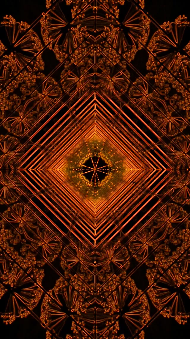 Neonový Tunel Fraktál Diamant Vortex 60fps 9:16 Reels Spořič obrazovky VJ Loop