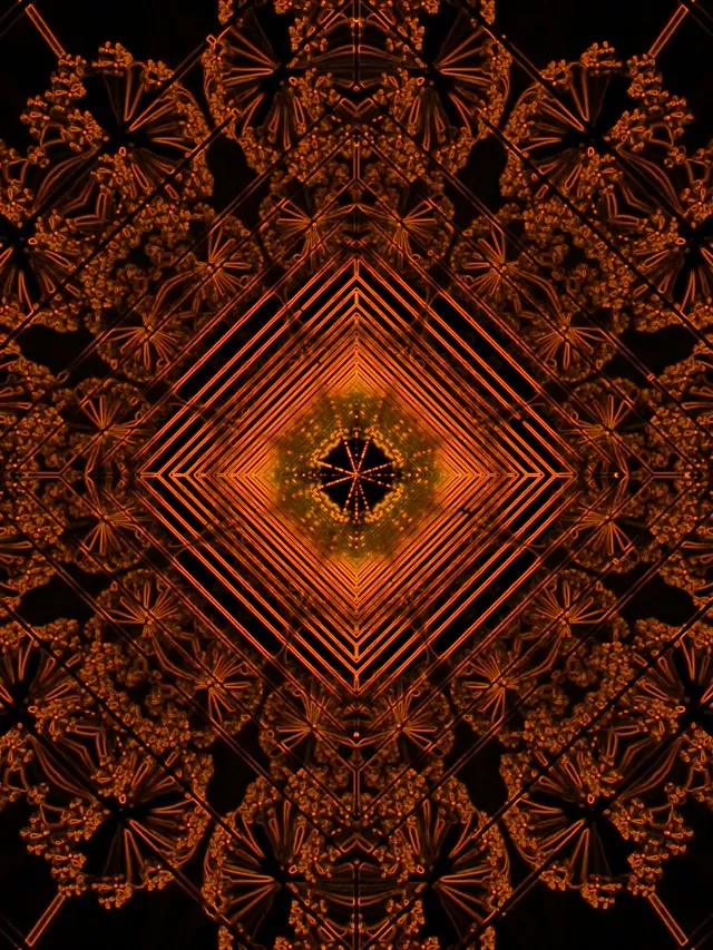 Neon Tunnel Fractal Diamond Vortex VJ Loop 3:4 iPad Portrait 60fps Screensaver