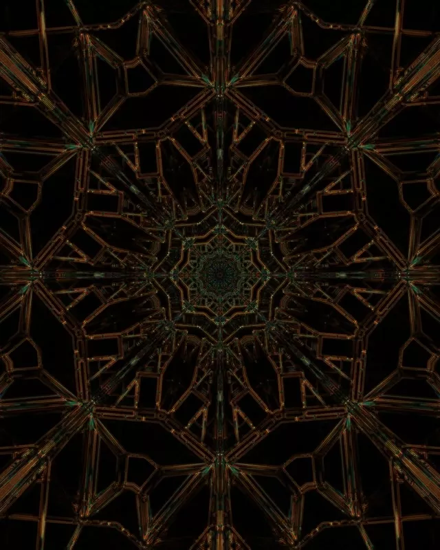 Hầm Neon Fractal Xanh Vàng Màn Hình Chờ 60fps 4:5 Instagram Vj Loop