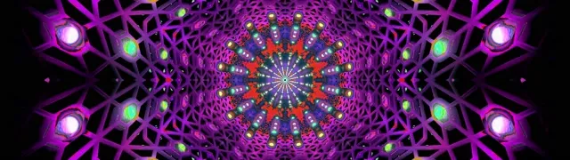 Túnel Neón Fractal Caleidoscopio 32:9 Super Ultrawide 60fps Salvapantallas Vj Loop