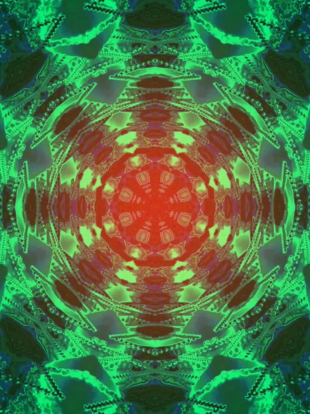 Neon Tunnel Fraktal Kaleidoskop Burst 3:4 iPad Portrait 60fps Screensaver Vj Loop