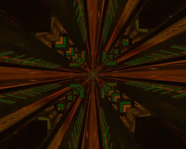Neon Tunel Fraktalni Kaleidoskop Prasak 5:4 industrijski 60fps Screensaver Vj loop