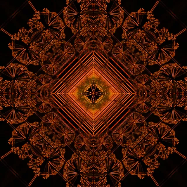 מנהרת ניאון פרקטל קליידוסקופ VJ Loop 1:1 Square 60fps שומר מסך