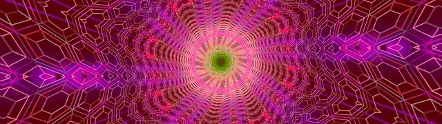 تونل نئون فراکتال کالیدوسکوپ VJ Loop 32:9 فوق فراعرض 60fps محافظ صفحه