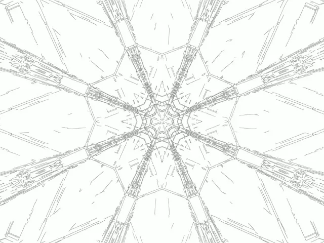 Túnel de Neón Rejilla Copo de Nieve Fractal Vj Loop 4:3 Clásico 60fps Salvapantallas